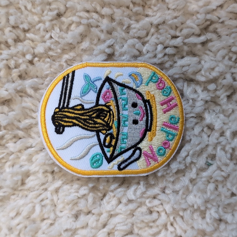 Noodle head kawaii pastel iron on patch